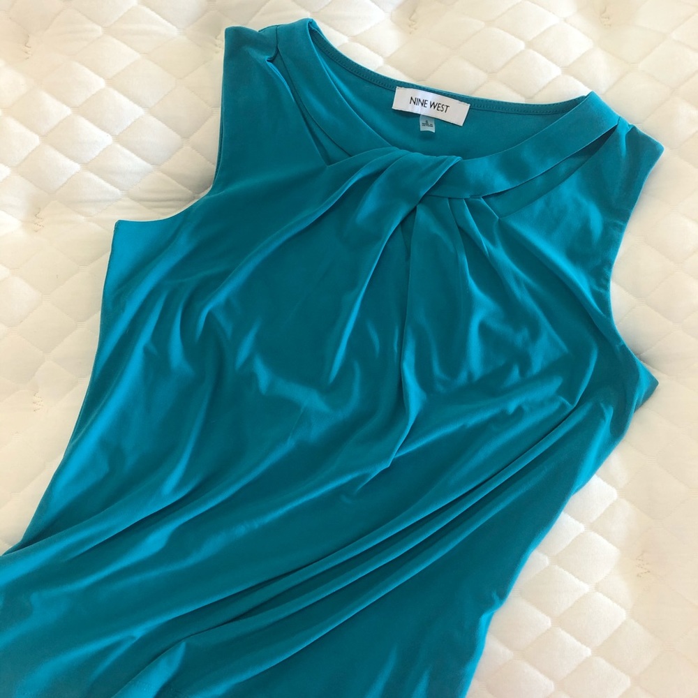 Nine West Sleeveless Blouse in Teal/Turquoise